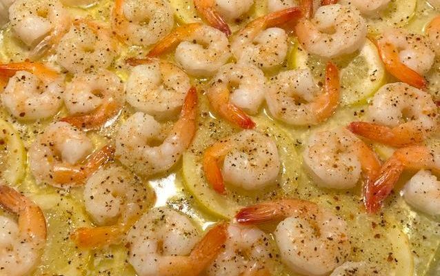 4-Ingredient Sheet Pan Lemon Butter Shrimp