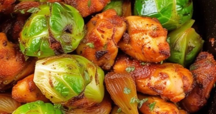 Blackened Chicken and Brussels Sprouts Skillet