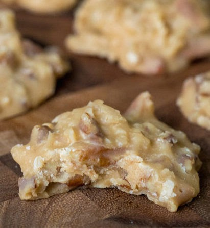 No-Bake Coconut Pecan Praline Cookies