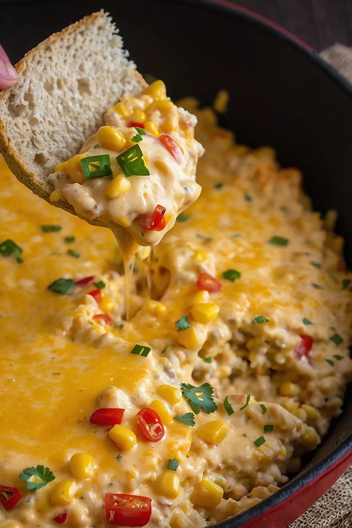 Creamy Cheesy Spicy Hot Corn Dip