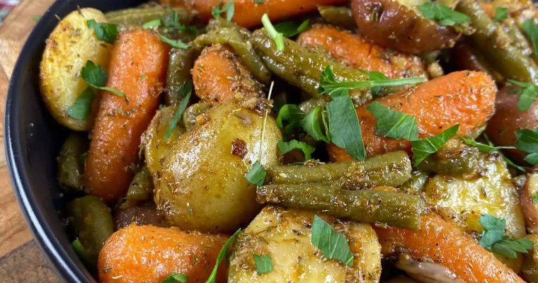 Garlic Herb Roasted Potatoes Carrots and Zucchini