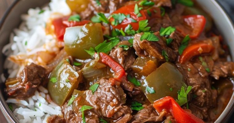 Slow Cooker Pepper Steak – This is so good, you’ll want to make this tonight