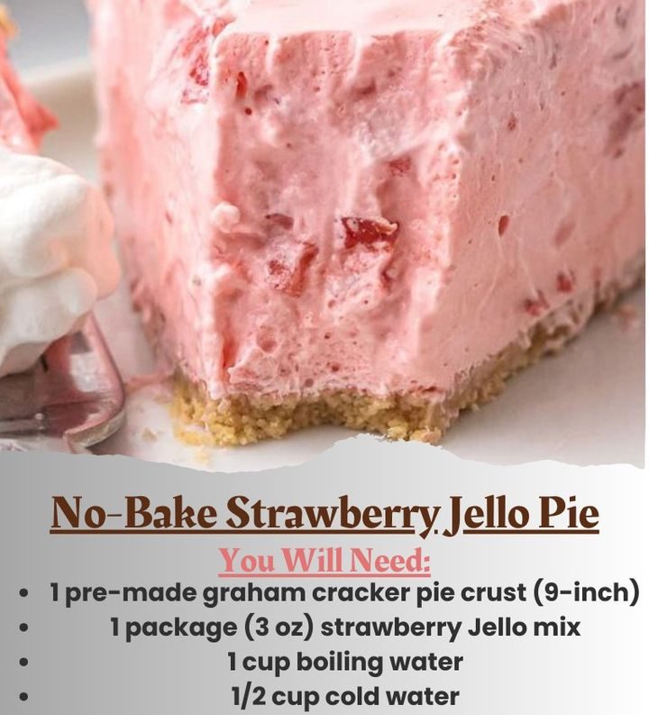 No-Bake Strawberry Jello Pie