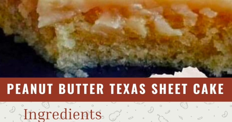 PEANUT BUTTER TEXAS SHEET CAKE WITH PEANUT BUTTER ICING