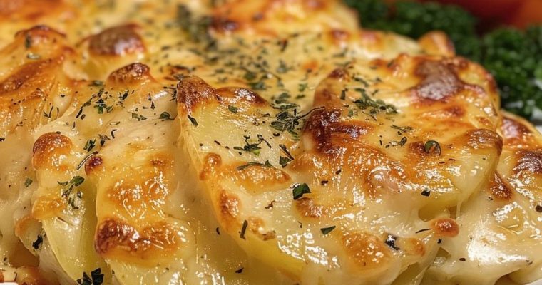 Cheesy Garlic Scalloped Potato