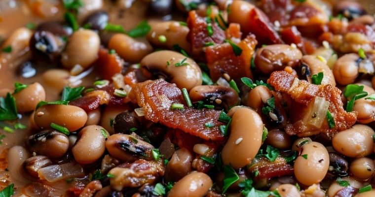Slow Cooker Black-Eyed Peas with Bacon