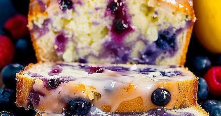 Lemon Blueberry Loaf with Lemon Glaze