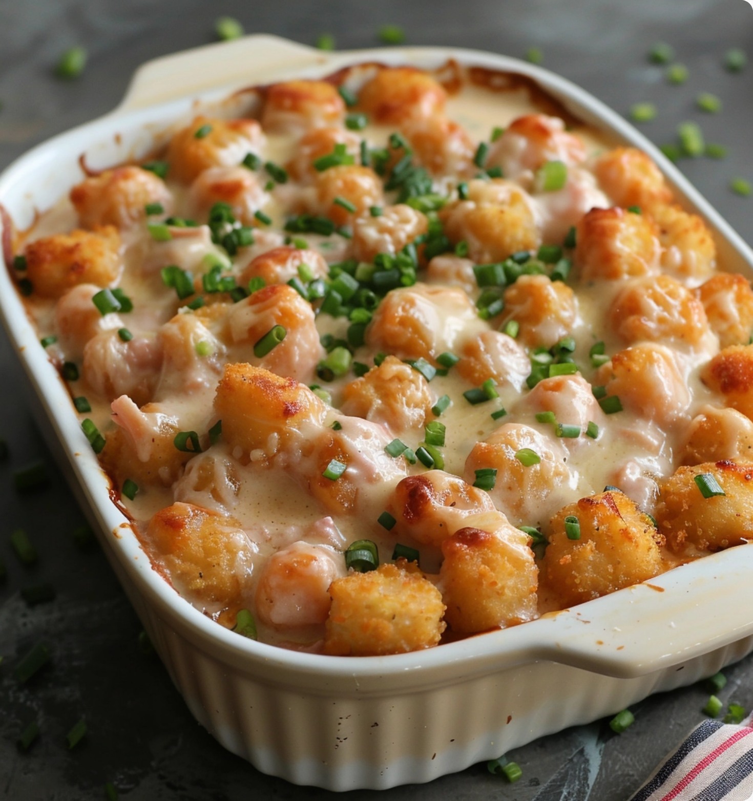 Creamy Ranch Chicken Tater Tot Bake