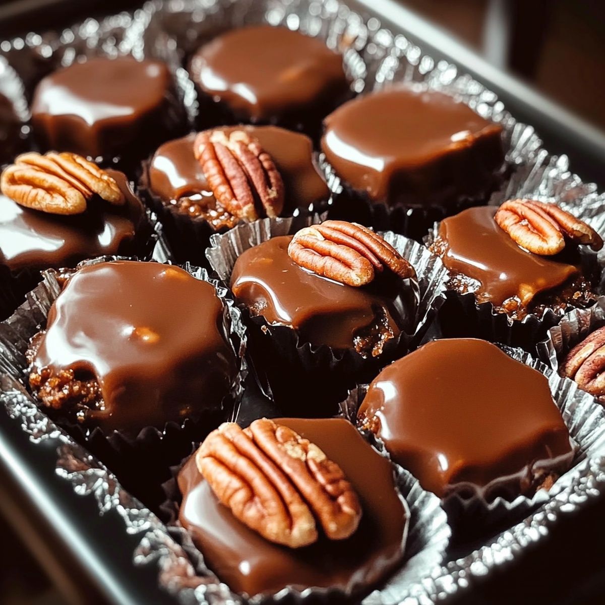 Turtle Candy with Pecans and Caramel