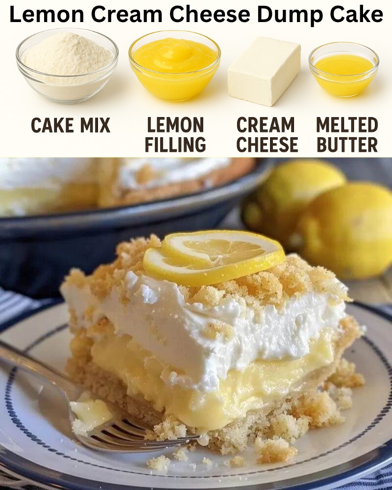 Lemon Cream Cheese Dump Cake Recipe