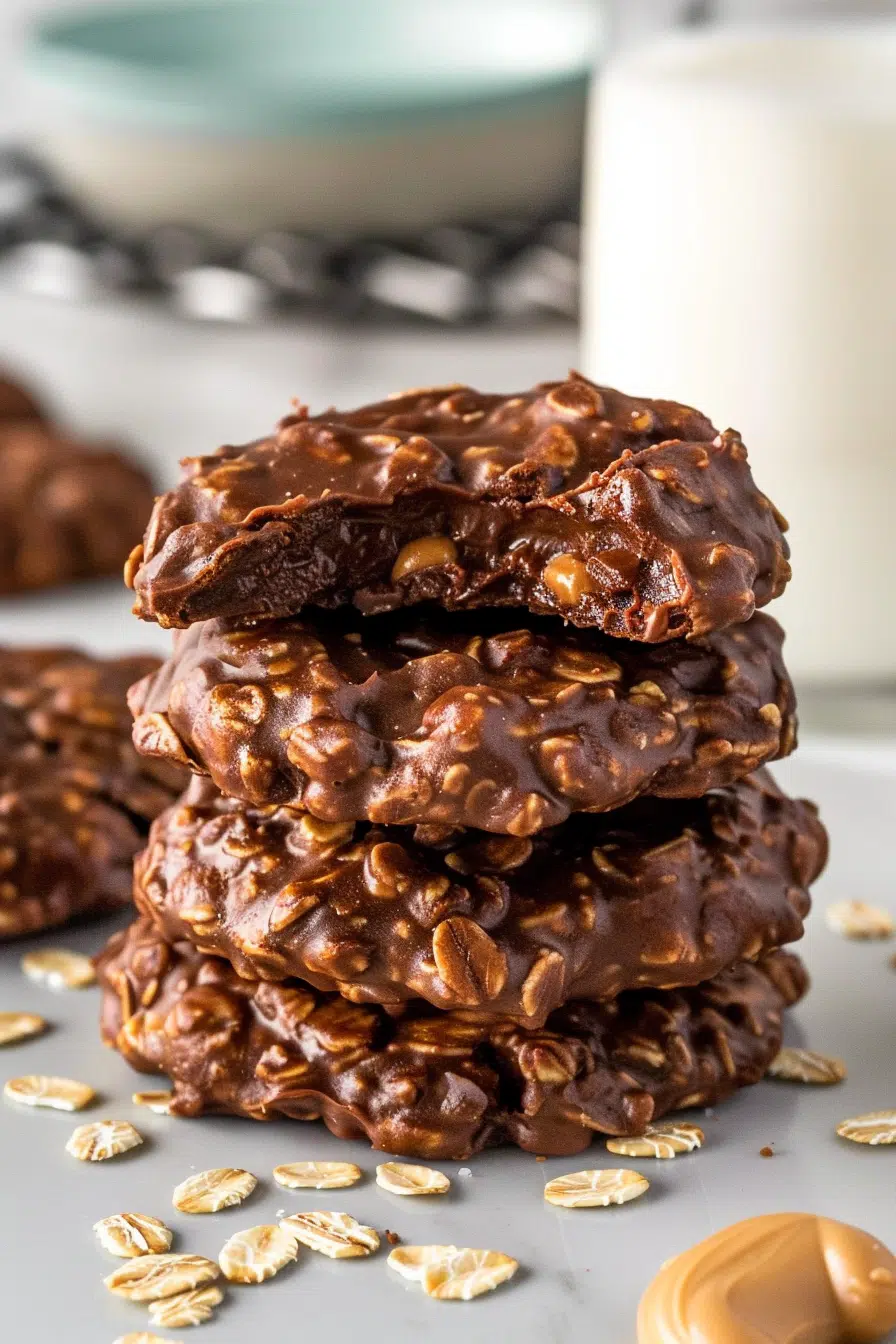 No Bake Oatmeal Fudge Cookies