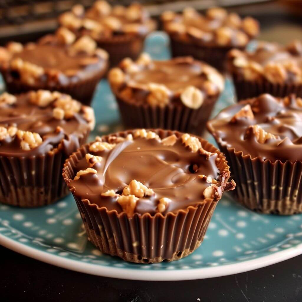 Chocolate Peanut Butter Rice Krispie Cups