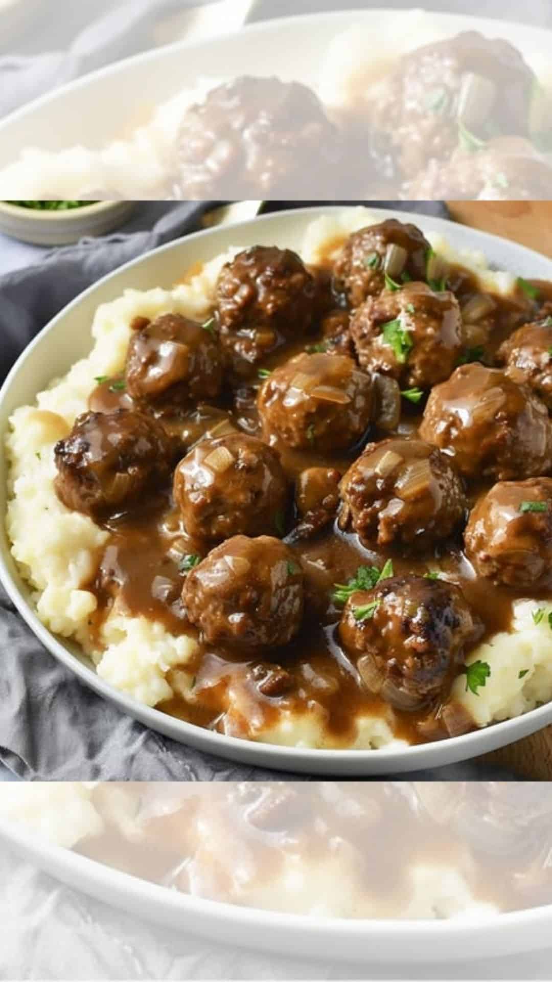 Slow Cooker Salisbury Steak Meatballs