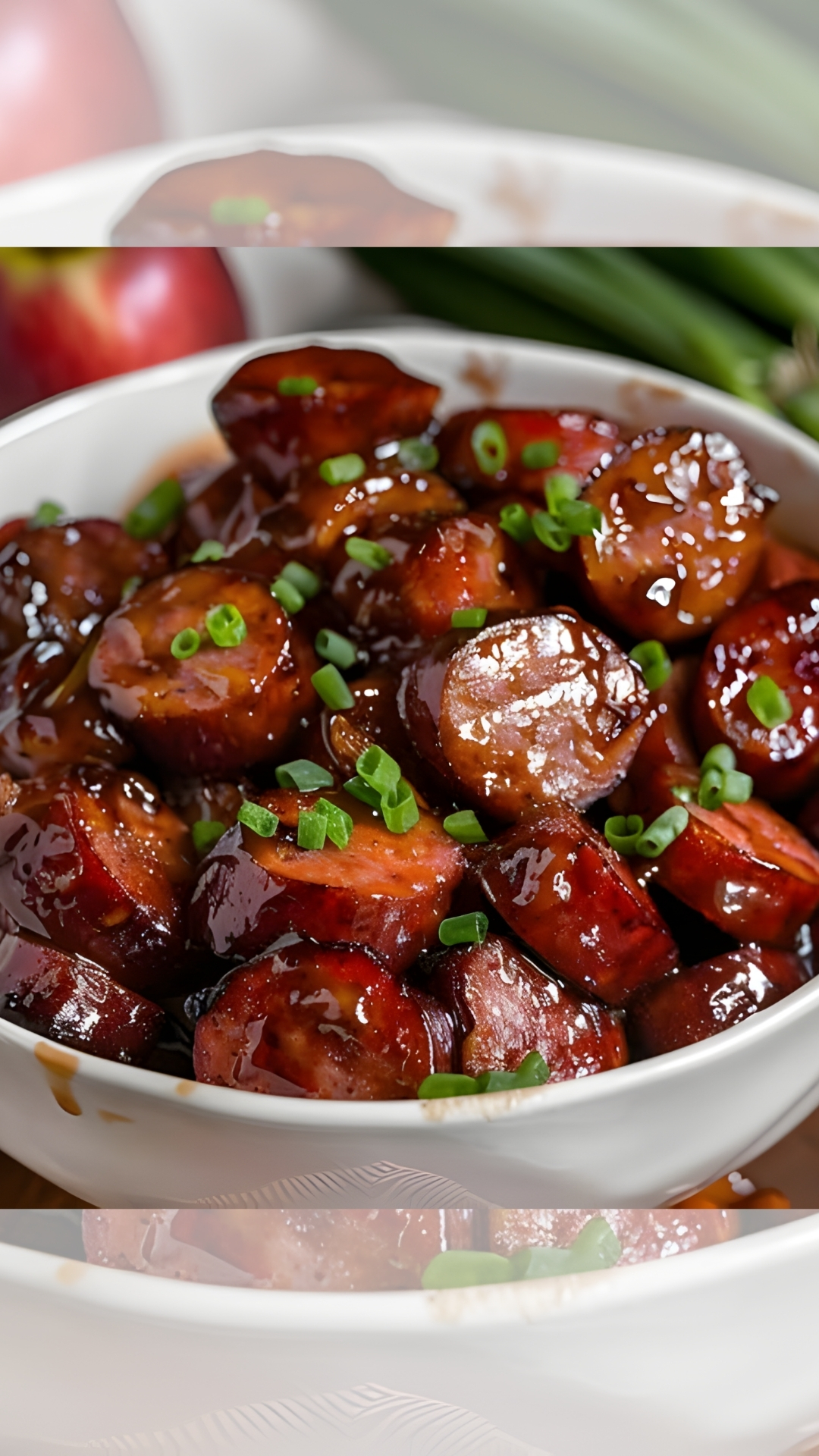 Slow Cooker Apple Kielbasa Bites