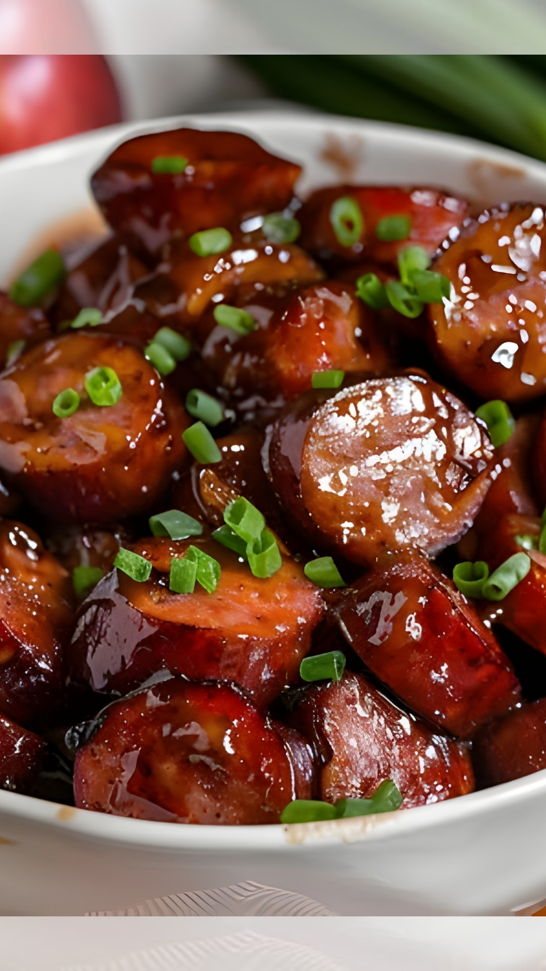 Slow Cooker Apple Kielbasa Bites