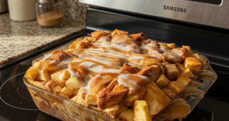 CARAMEL APPLE CINNAMON ROLL LASAGNA