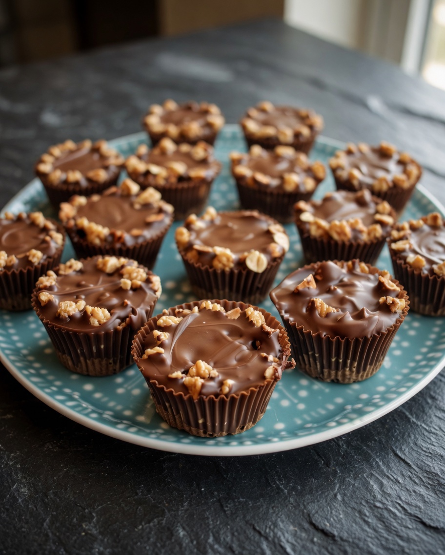 Chocolate Peanut Butter Rice Krispie Cups