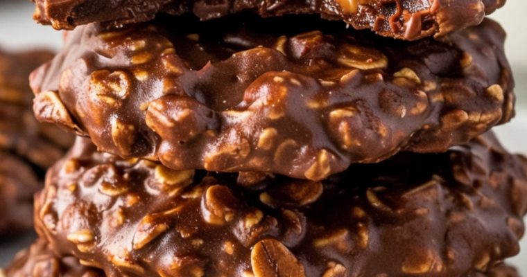 No Bake Oatmeal Fudge Cookies