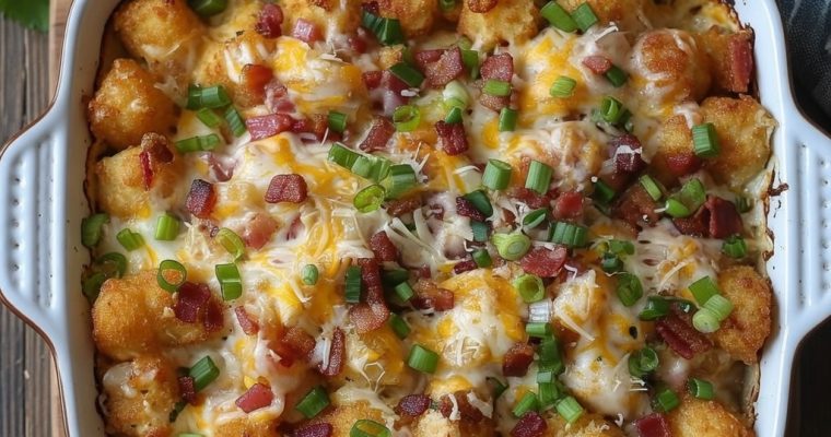 Chicken Bacon Ranch Tater Tot Casserole