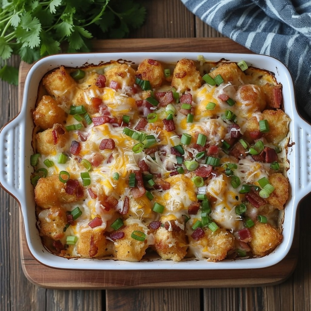 Chicken Bacon Ranch Tater Tot Casserole