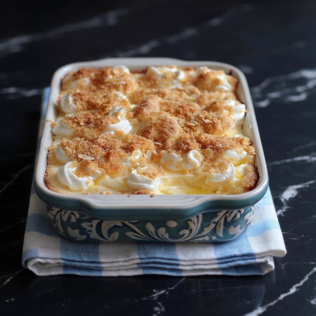 4-Ingredient Lemon Cream Cheese Dump Cake