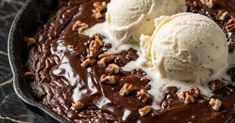 CHOCOLATE SKILLET CAKE ICE CREAM