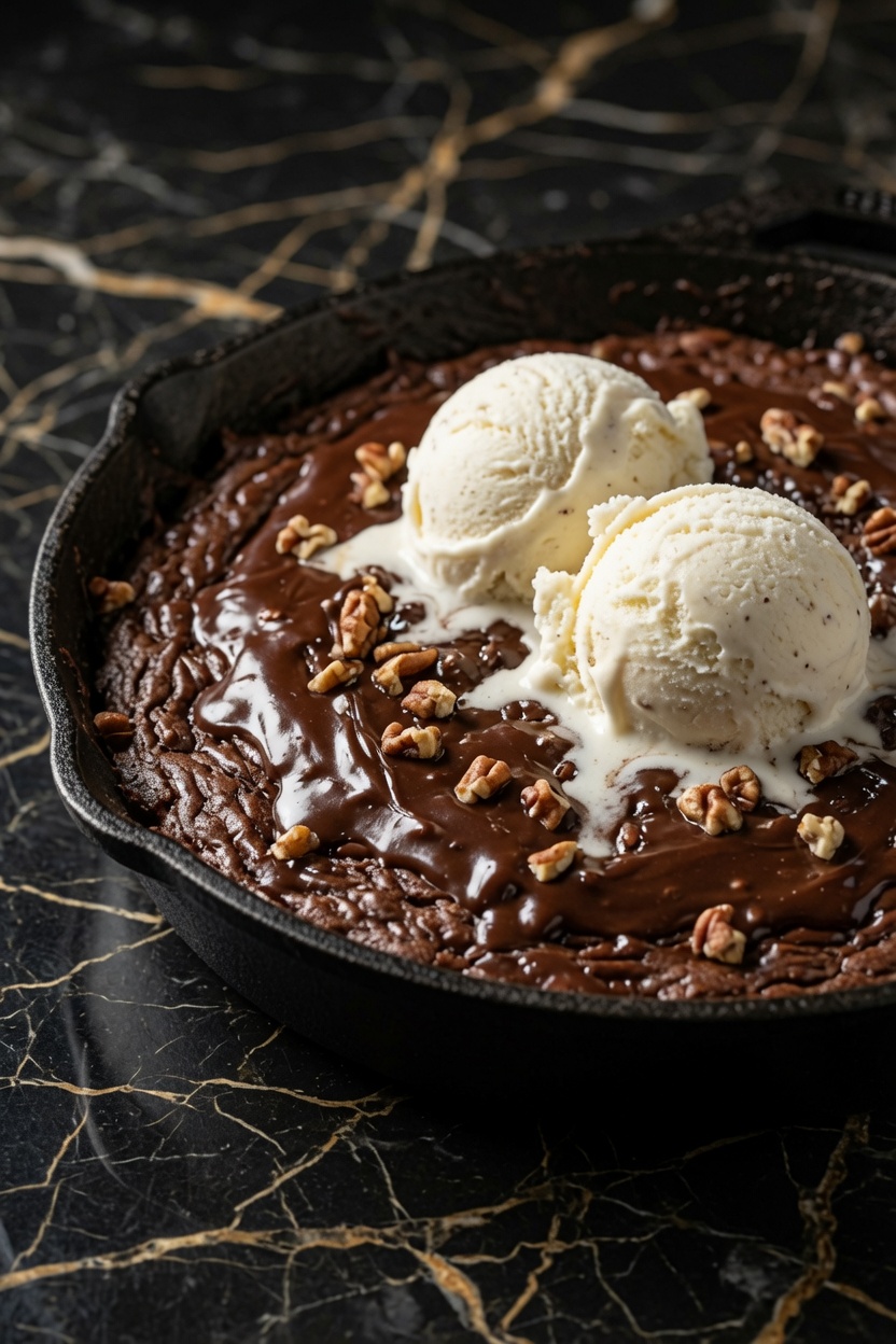 CHOCOLATE SKILLET CAKE ICE CREAM