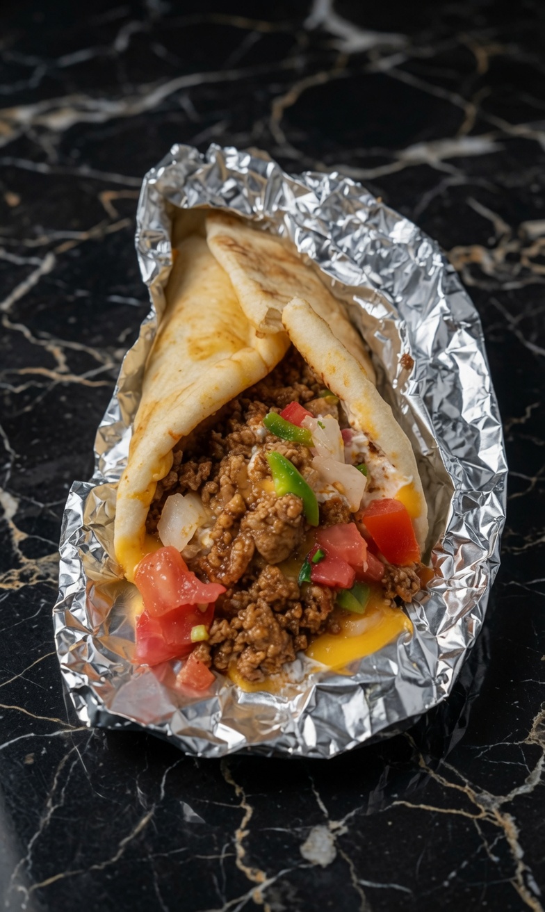 HAMBURGER PEPPERS AND ONION GYROS