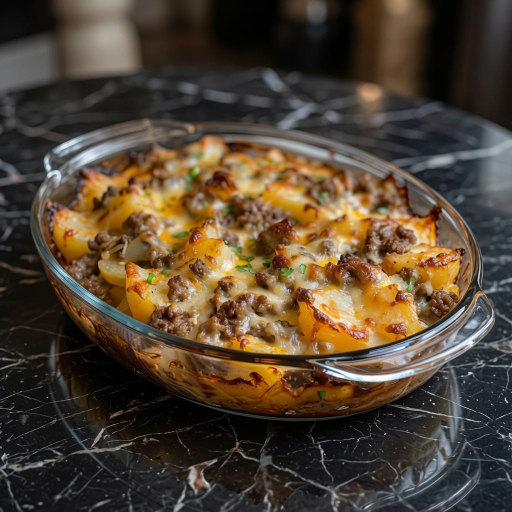 Cheesy Hamburger Potato Casserole