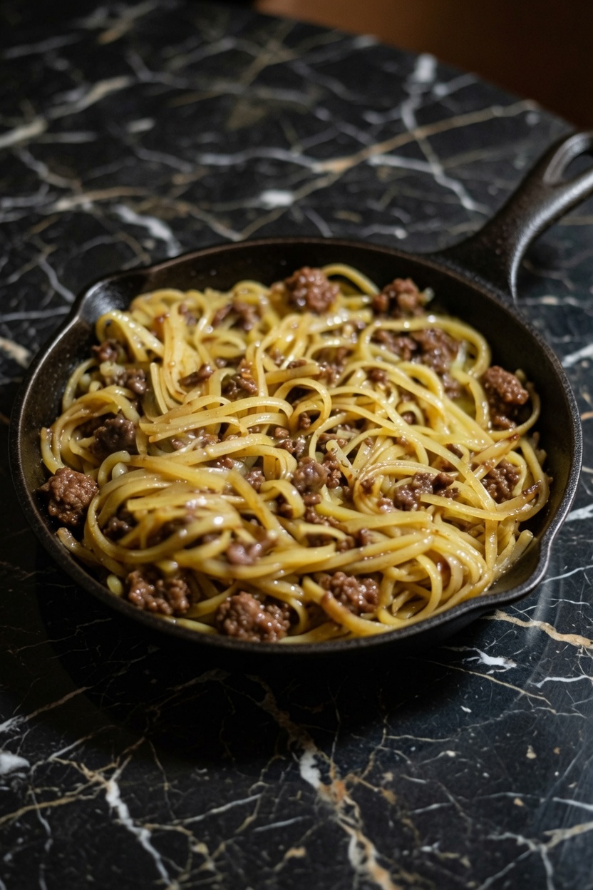 French Onion Beef and Noodles