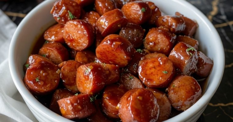 Slow Cooker Apple Kielbasa Bites