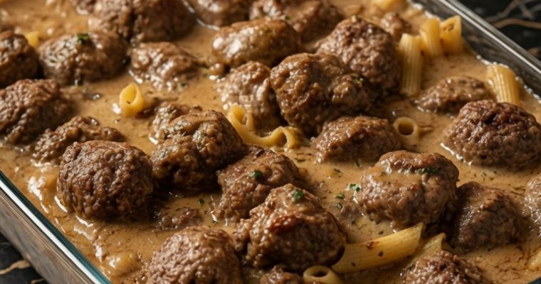 Swedish Meatball Noodle Bake