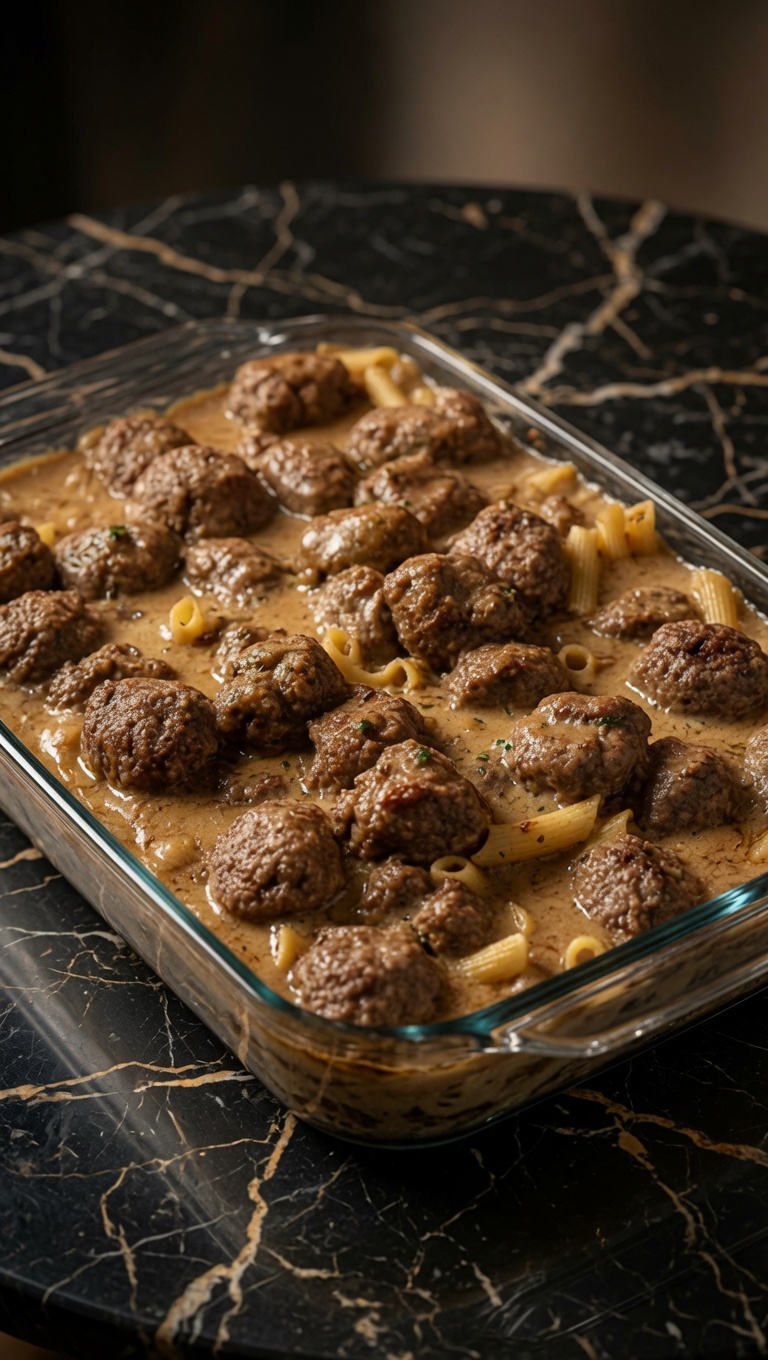Swedish Meatball Noodle Bake