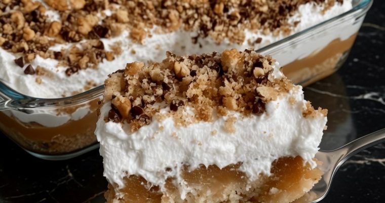 Toffee Butterscotch Poke Cake
