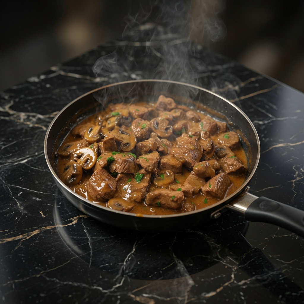 Melt In Your Mouth Beef Tips with Mushroom Gravy