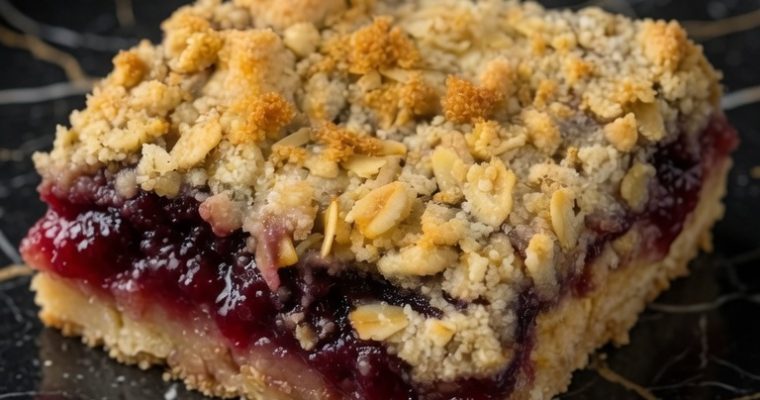 Raspberry Oatmeal Crumble Bars