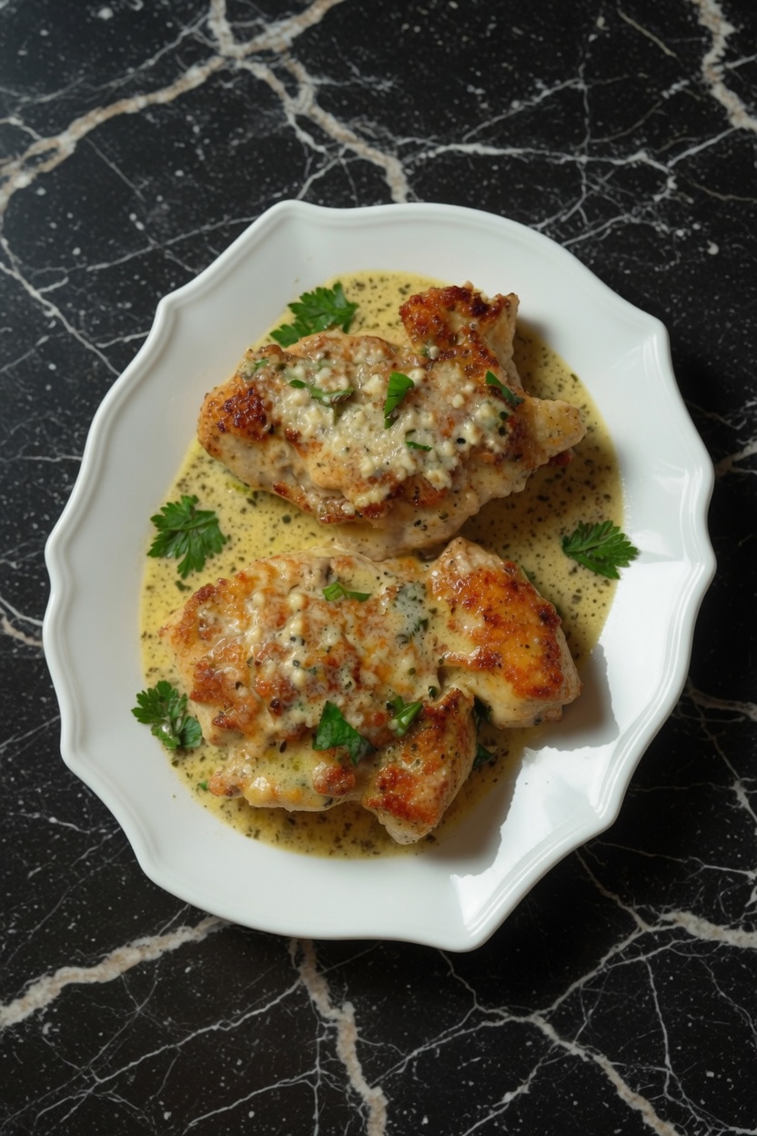 CREAMY GARLIC BUTTER PARMESAN CHICKEN