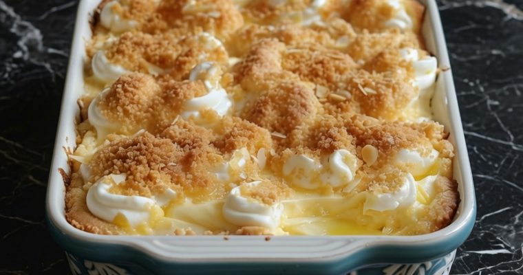 4-Ingredient Lemon Cream Cheese Dump Cake