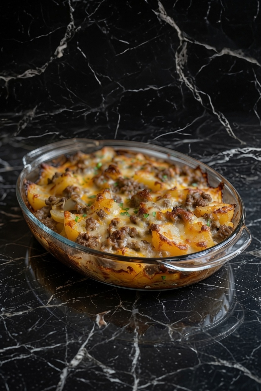 Cheesy Hamburger Potato Casserole
