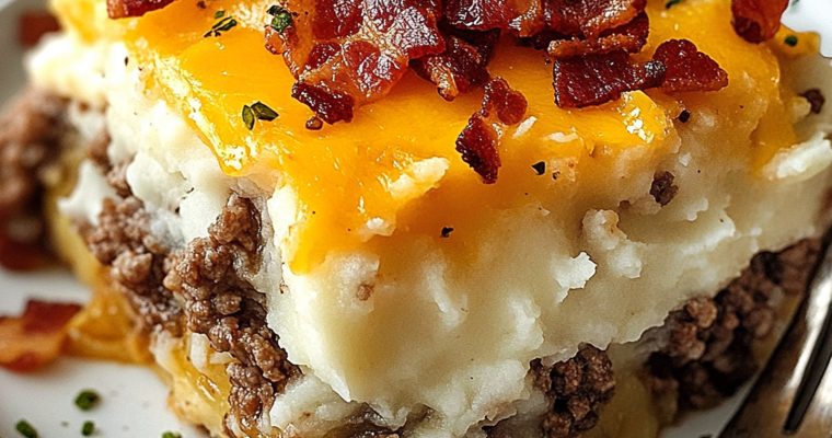 Cowboy Meatloaf and Potato Casserole