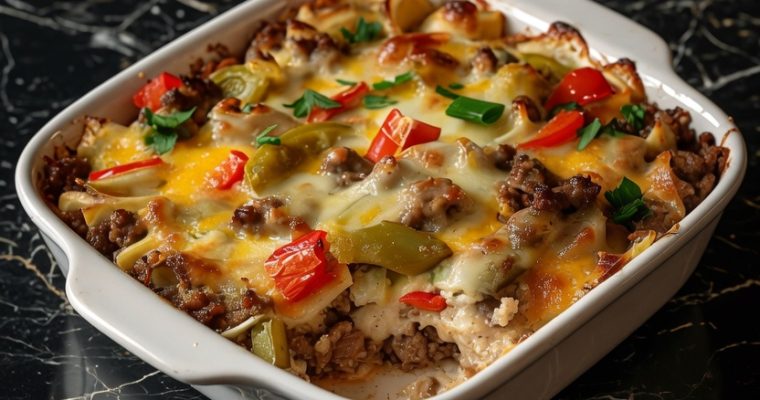 PHILLY CHEESE STEAK CASSEROLE