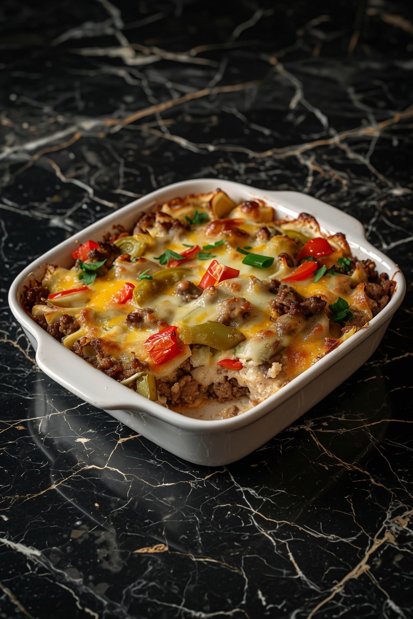 PHILLY CHEESE STEAK CASSEROLE