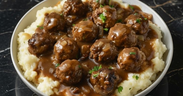 Slow Cooker Salisbury Steak Meatballs