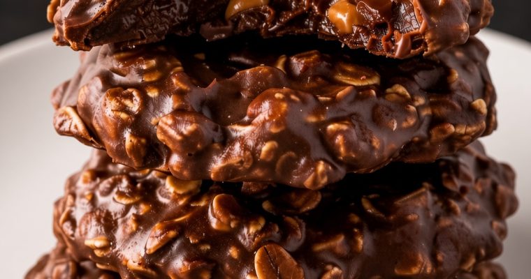 No Bake Oatmeal Fudge Cookies
