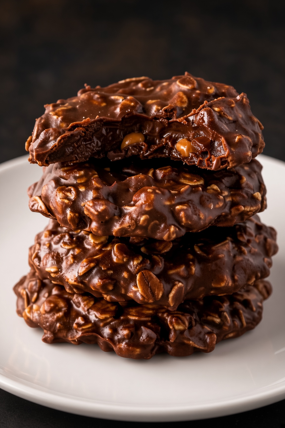 No Bake Oatmeal Fudge Cookies
