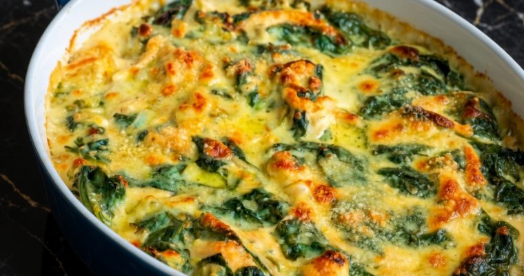 Creamy Chicken Florentine Artichoke Casserole