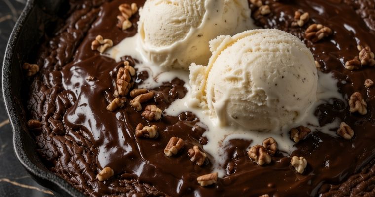 CHOCOLATE SKILLET CAKE ICE CREAM
