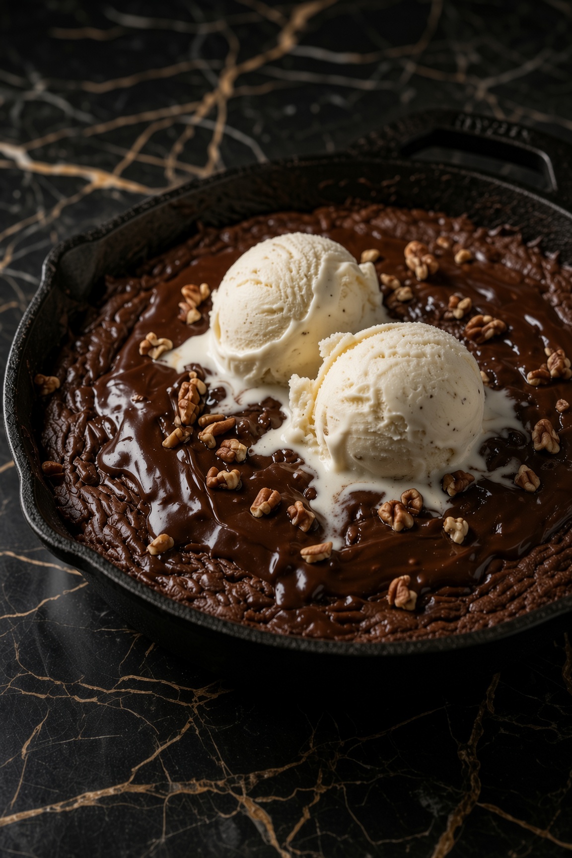 CHOCOLATE SKILLET CAKE ICE CREAM