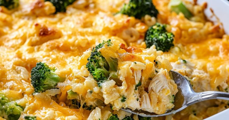 Broccoli Rice Cheese and Chicken Casserole