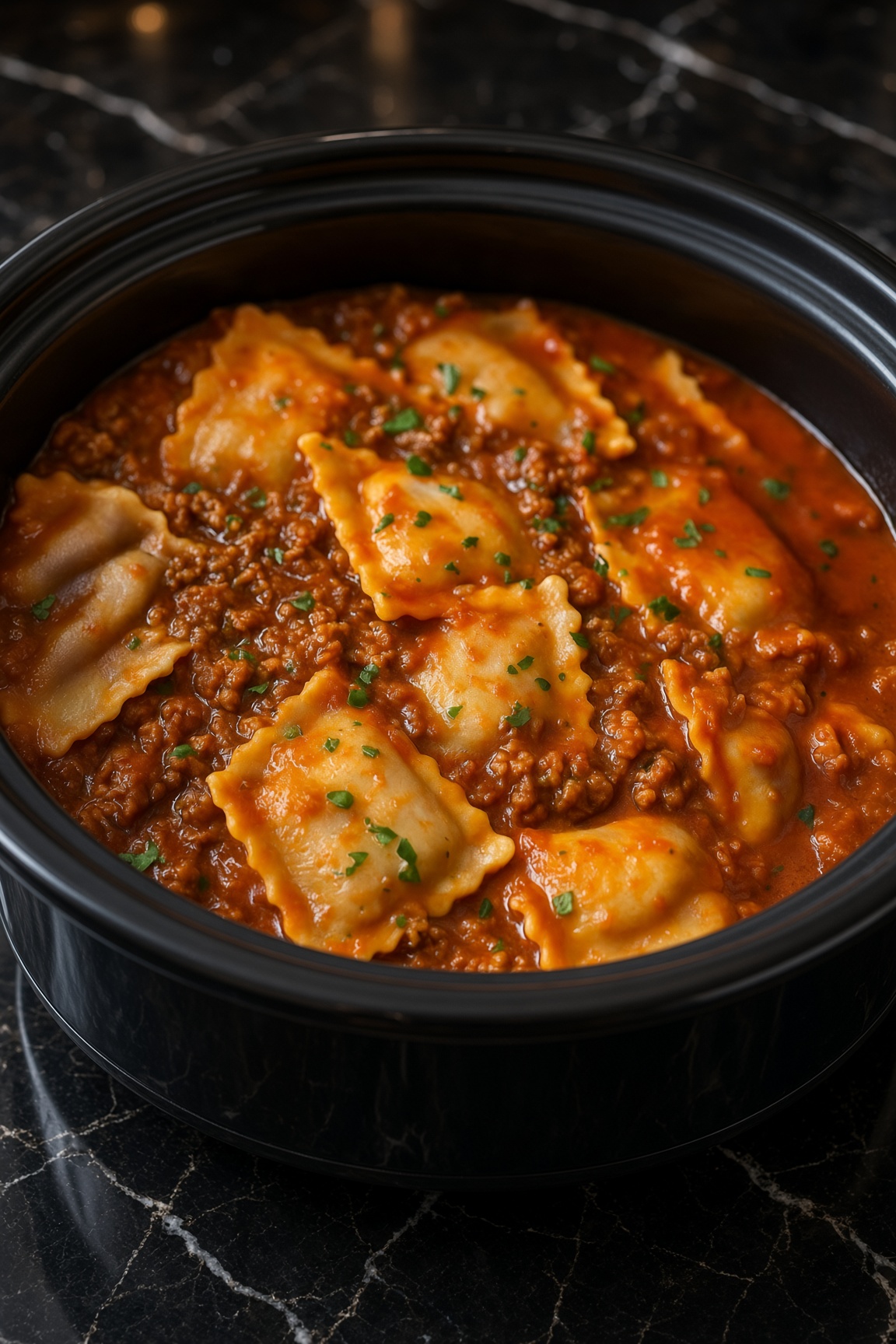 Slow Cooker Ravioli Lasagna